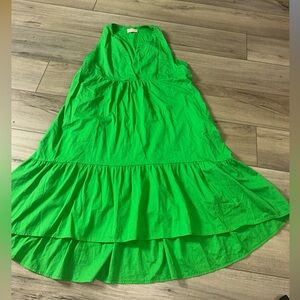 Sofia Dress Made In Italy Green Tiered Midi Boho Artsy Travel Summer Medium